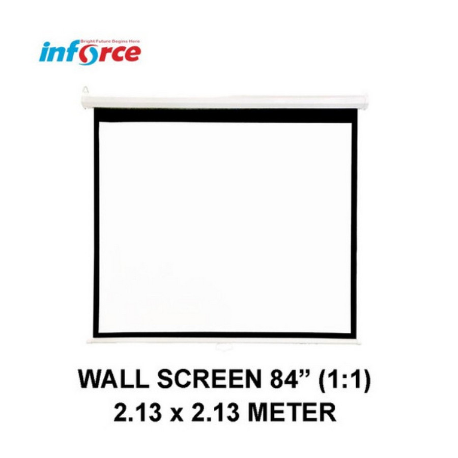Layar Proyektor INFORCE Manual Wall 84 inch